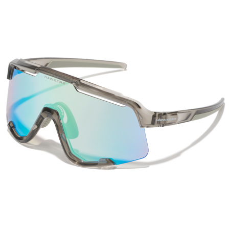 Lunettes Hawkers Power Gris transparent brillant - Photochromiques marron/bleu