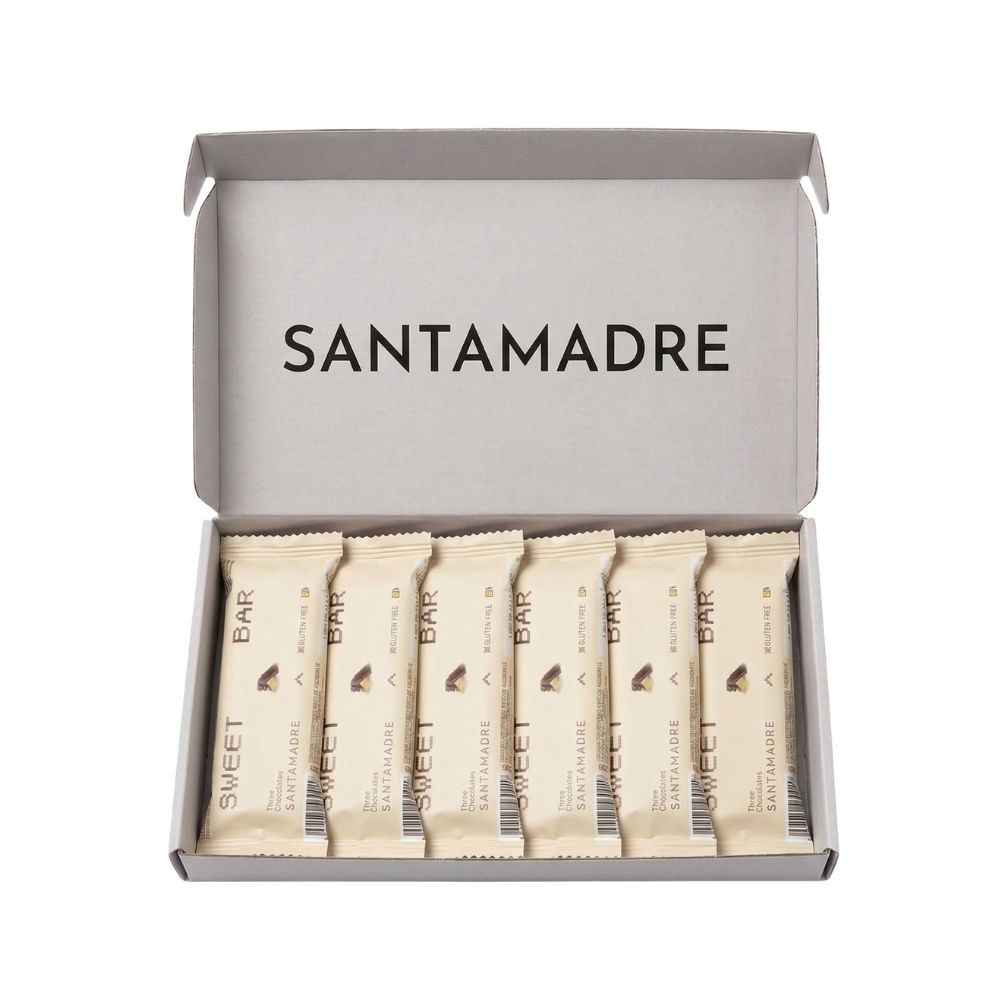 Caja de Barritas Santa Madre Sweet Bar tres chocolates 36 x 60G