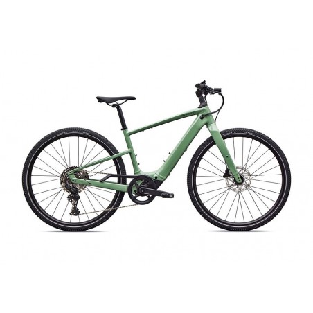 Vélo Specialized Turbo Vado SL 2 4.0, couleur Pistachio brillant/Vert chêne métallisé, avec bandes réfléchissantes Frost