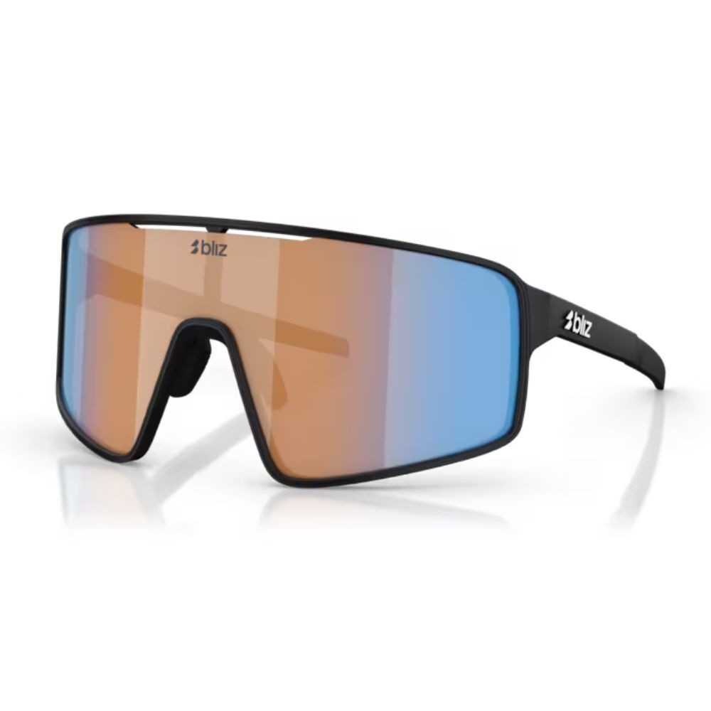 Lunettes Bliz P001 Noir mat/Corail/Orange à verres miroirs bleus