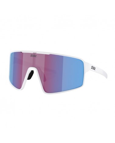 Lunettes Bliz P001 Blanc mat/Rose violet avec verres miroirs bleus
