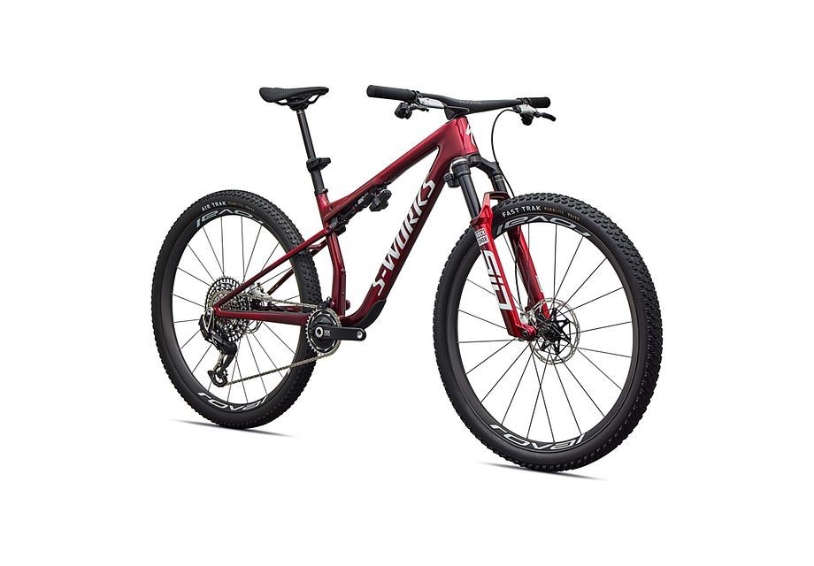 Bicicleta Specialized S-Works Epic 9 Gloss Red Tint Over Red Reflex Pearl Edge Fade/Metallic White Silver