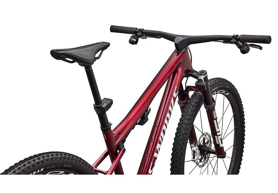 Bicicleta Specialized S-Works Epic 9 Gloss Red Tint Over Red Reflex Pearl Edge Fade/Metallic White Silver
