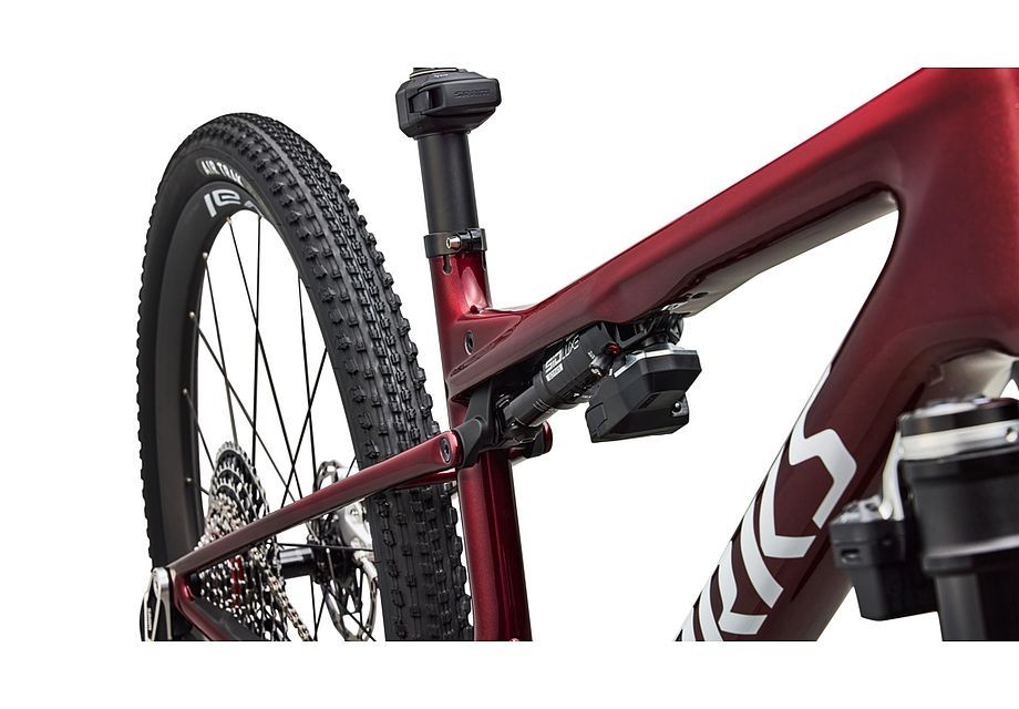 Vélo Specialized S-Works Epic 9 Gloss Red Tint Over Red Reflex Pearl Edge Fade / Metallic White Silver