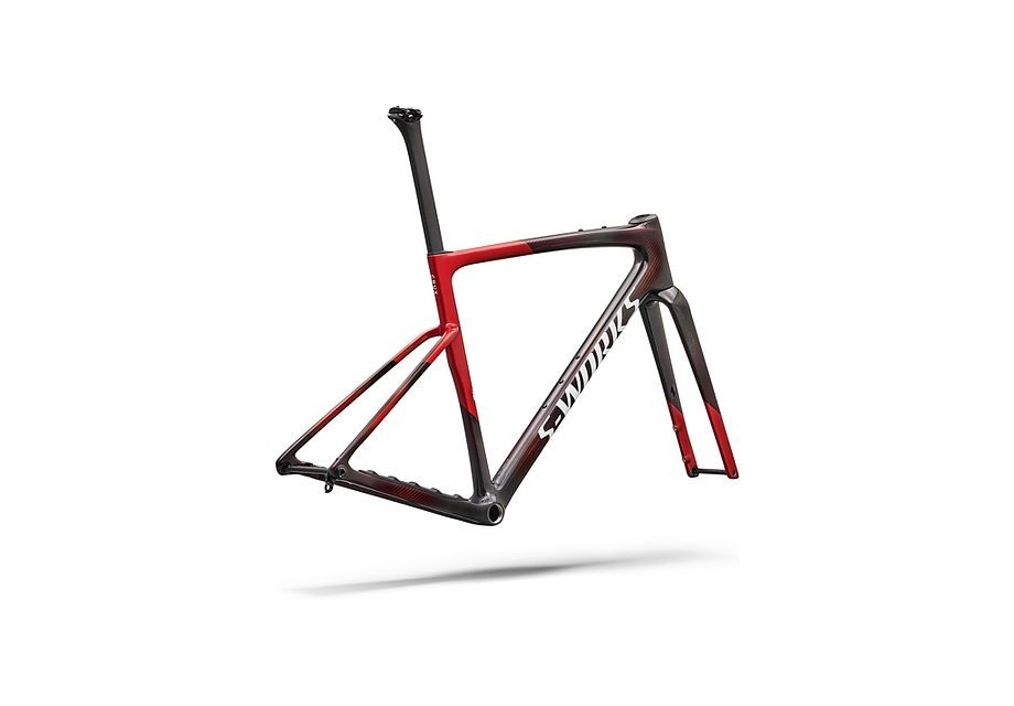 Cadre Specialized S-Works Crux 5 en carbone FACT 12r couleur Cayenne Metallic/Red Tint/White Silver Metallic