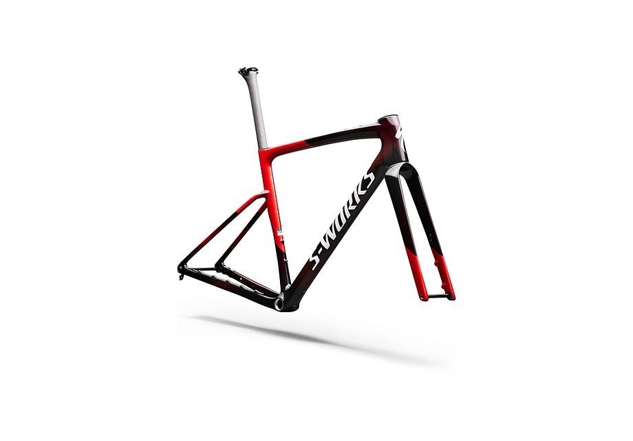 Cadre Specialized S-Works Crux 5 en carbone FACT 12r couleur Cayenne Metallic/Red Tint/White Silver Metallic