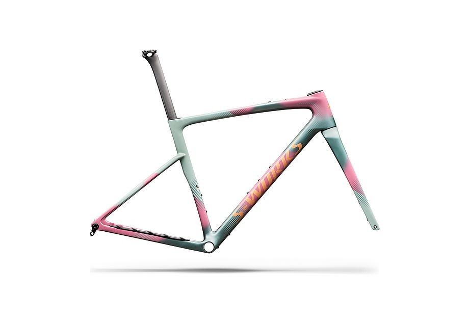 Cadre Specialized S-Works Crux 5 couleur Agave Grey/Photon Tint sur fond Silver Dust