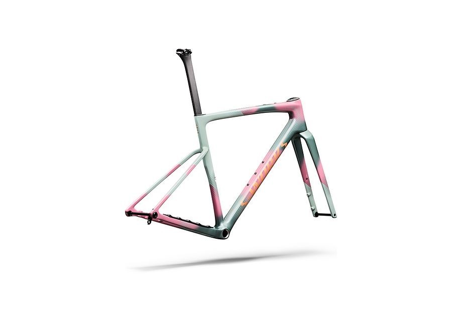 Cadre Specialized S-Works Crux 5 couleur Agave Grey/Photon Tint sur fond Silver Dust
