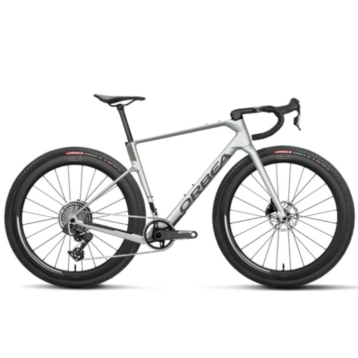 Vélo Orbea Terra Race M21Eltd 1X Custom Blanc métallisé chic / Anthracite pailleté