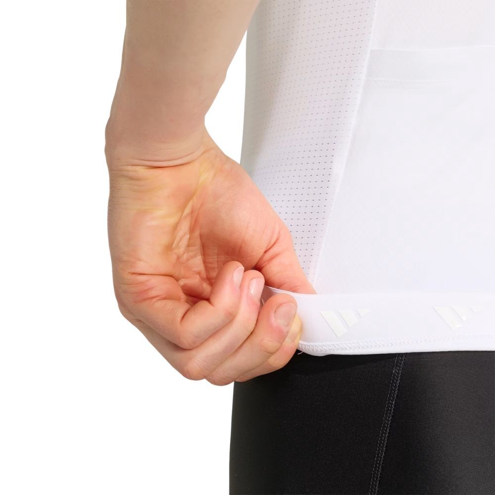 Maillot à manches courtes pour homme Adidas Tempo Blanc