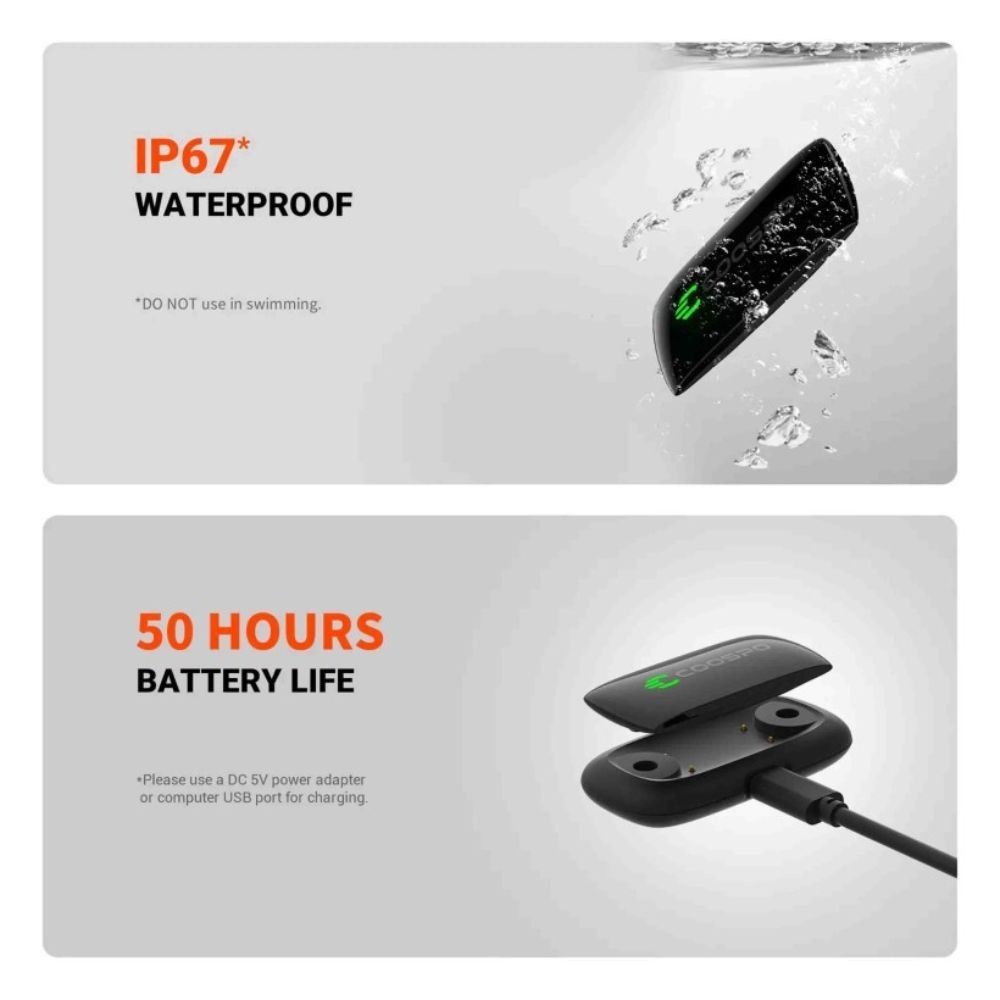 Capteur de fréquence cardiaque rechargeable Coospo H9Z