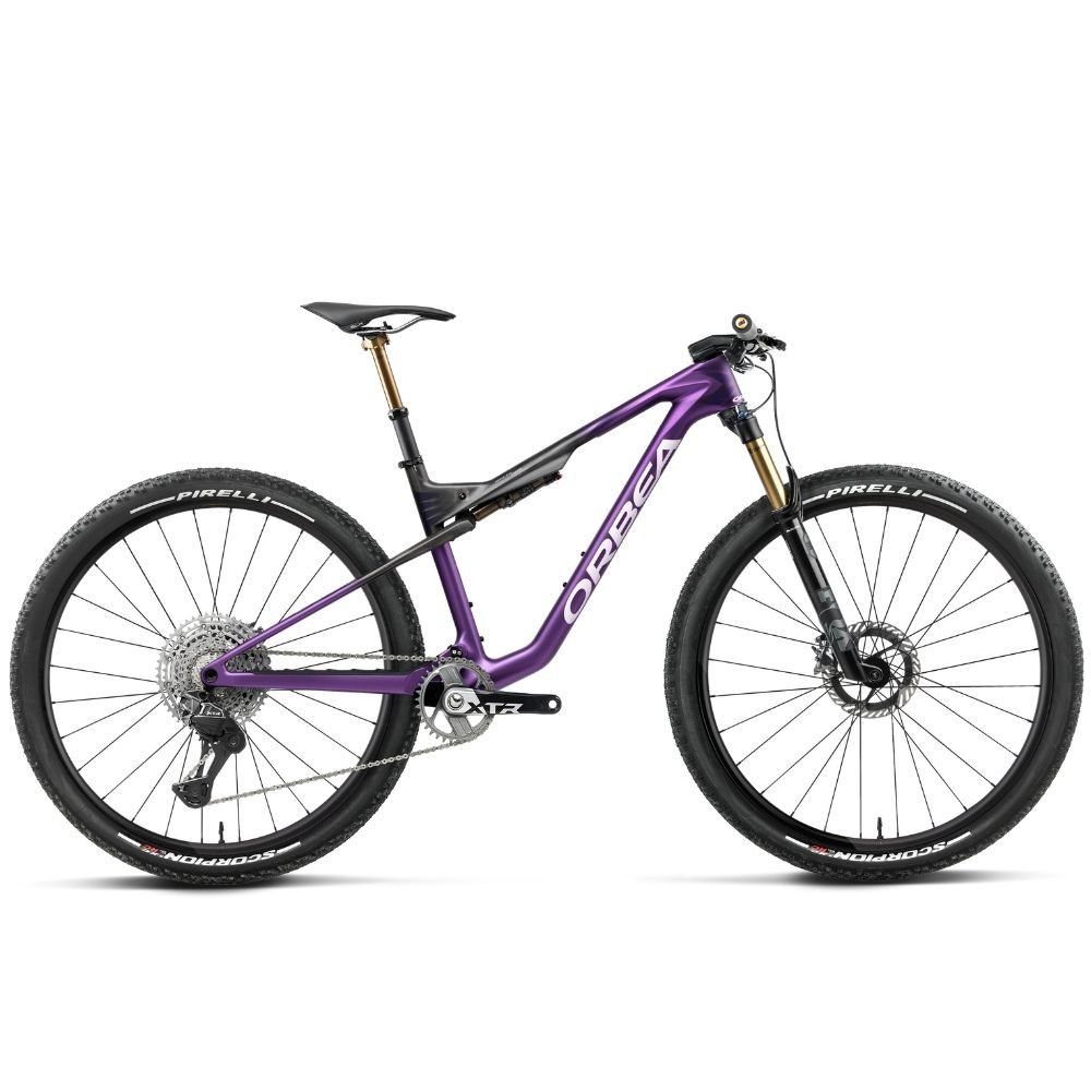 Vélo Orbea OIZ M-TEAM FACTORY Royal Plum - Diamond Black Carbon View (mat)