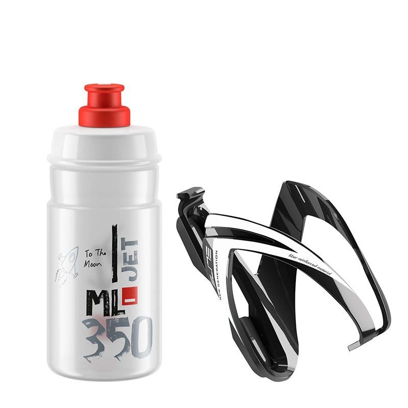 kit Elite Portabidon Ceo + Bidón Jet 350 ml Transparente/Rojo