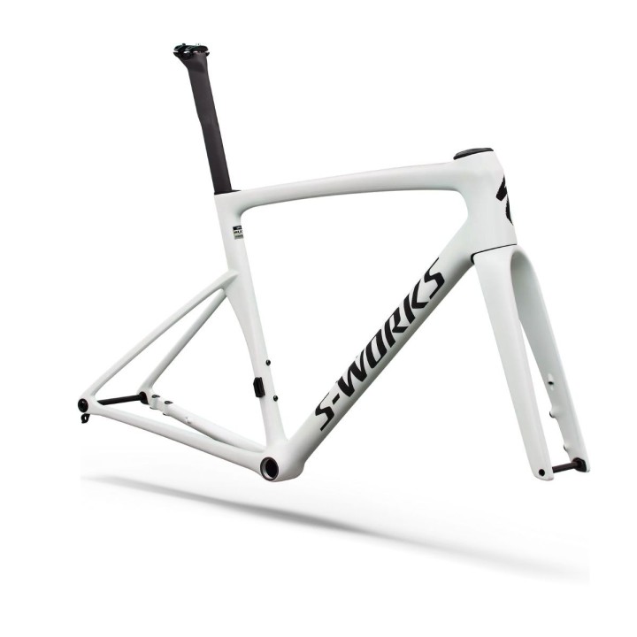 Cadre Specialized S-Works Tarmac SL9 carbone Fact 12R blanc argenté métallisé/obsidienne métallisé