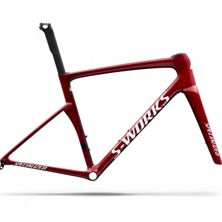 Cuadro Specialized S-Works Tarmac Sl9 Carbono Fact 12R Vivid Red/White Silver Metallic