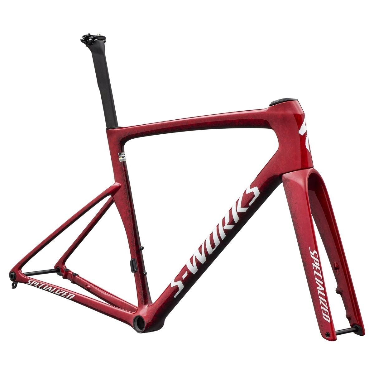 Cuadro Specialized S-Works Tarmac Sl9 Carbono Fact 12R Vivid Red/White Silver Metallic