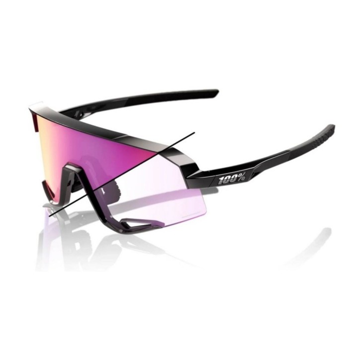 Gafas 100% Slendale Gloss Black Purple Mirror Photochromic Lens