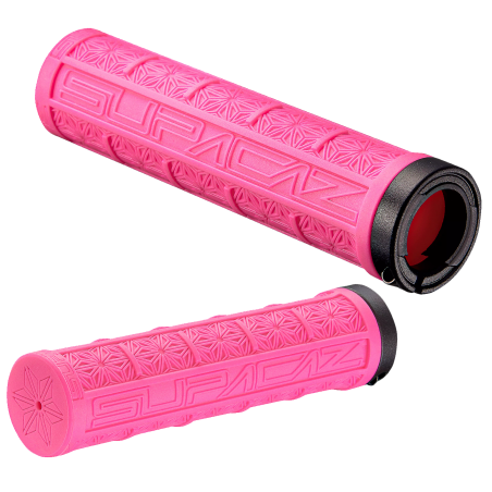 Puños Supacaz Lock-On Grizips Rosa Neón
