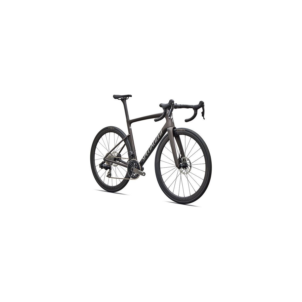 Vélo Specialized Tarmac SL9 Expert Sram Force AXS, couleur « Satin Warm Smoke Metallic / Silver Dust