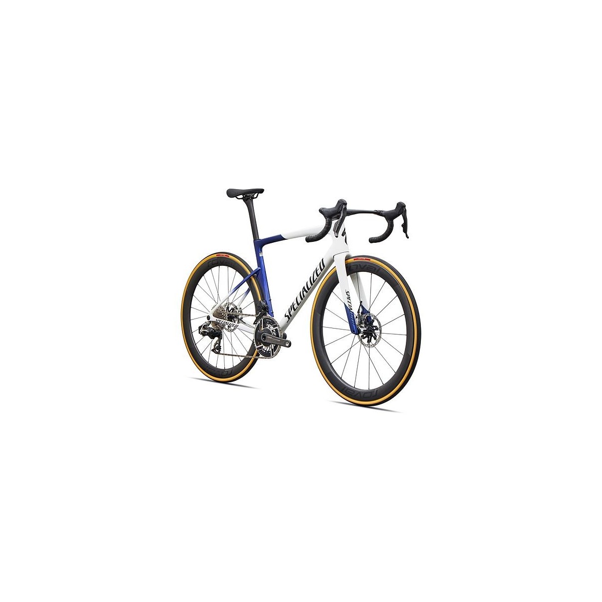 Vélo Specialized Tarmac SL9 S-Level Sram Red AXS Blanc brillant / Bleu Majesty métallisé / Noir