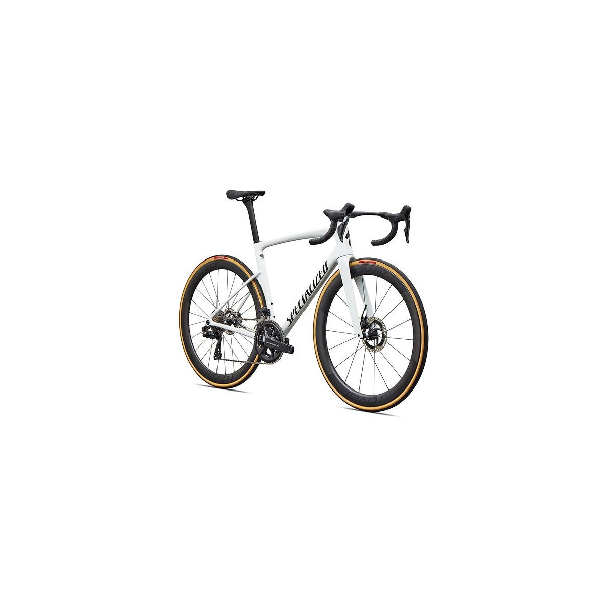 Bicicleta Specialized Tarmac Sl9 S-Level: Shimano Dura-Ace Di2 Gloss White Silver Metallic / Tarmac Black