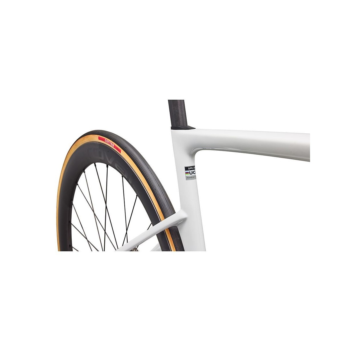 Vélo Specialized Tarmac SL9 S-Level : Shimano Dura-Ace Di2, blanc brillant et argent métallisé / Tarmac noir