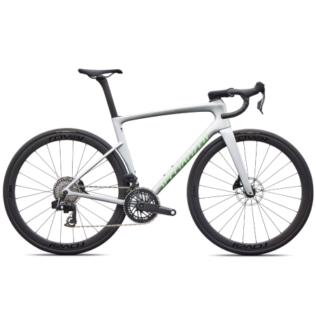 Bicicleta Specialized Tarmac Sl9 Expert Sram Force Axs Gloss Silver Dust / Powder Lime