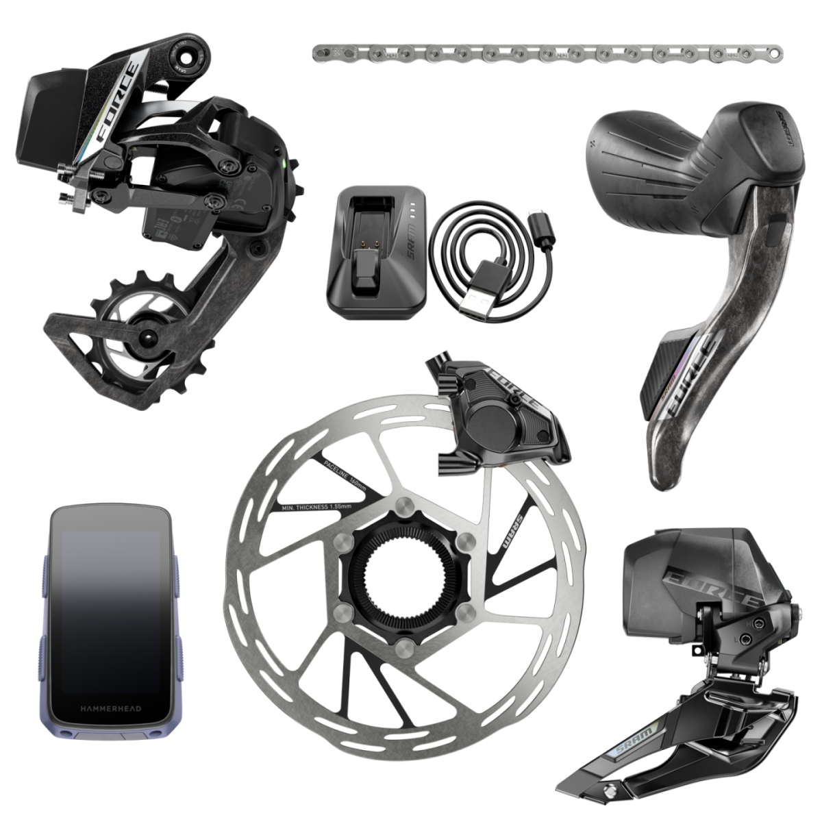 Kit Grupo Sram Force AXS E1 2x12 + Hammerhead Karoo