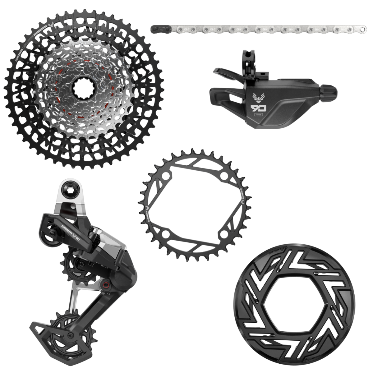 Grupo Sram Eagle 90 T-Type E-MTB 104 BCD 34T 10-52 Sin Bielas