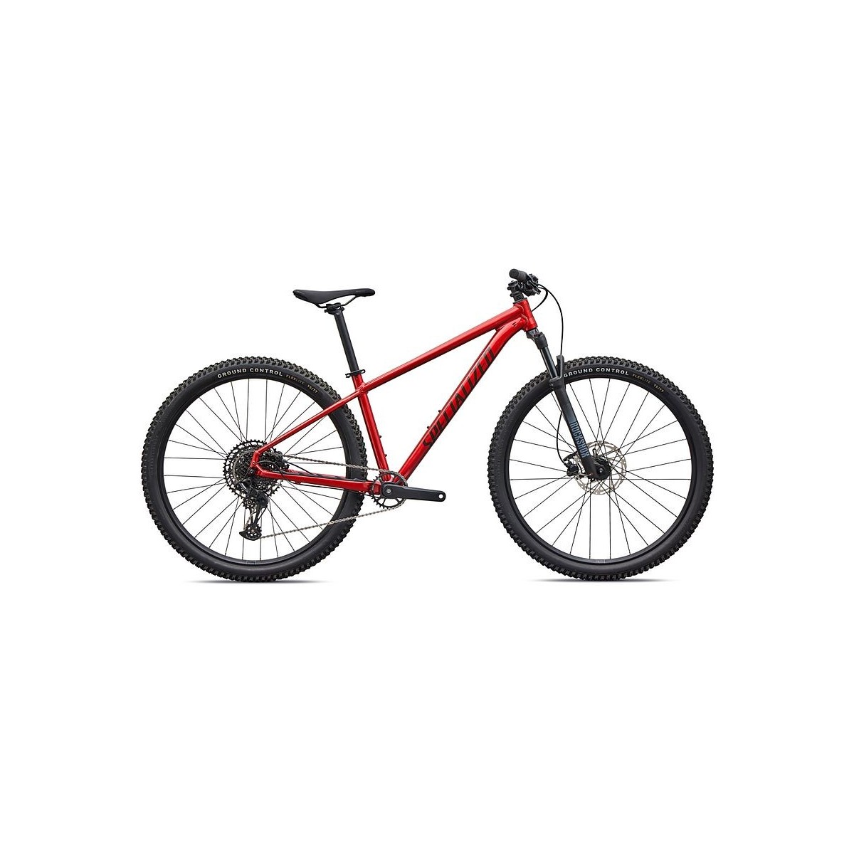 Vélo Specialized Rockhopper Comp, finition brillante Cayenne Metallic / Stallion Metallic