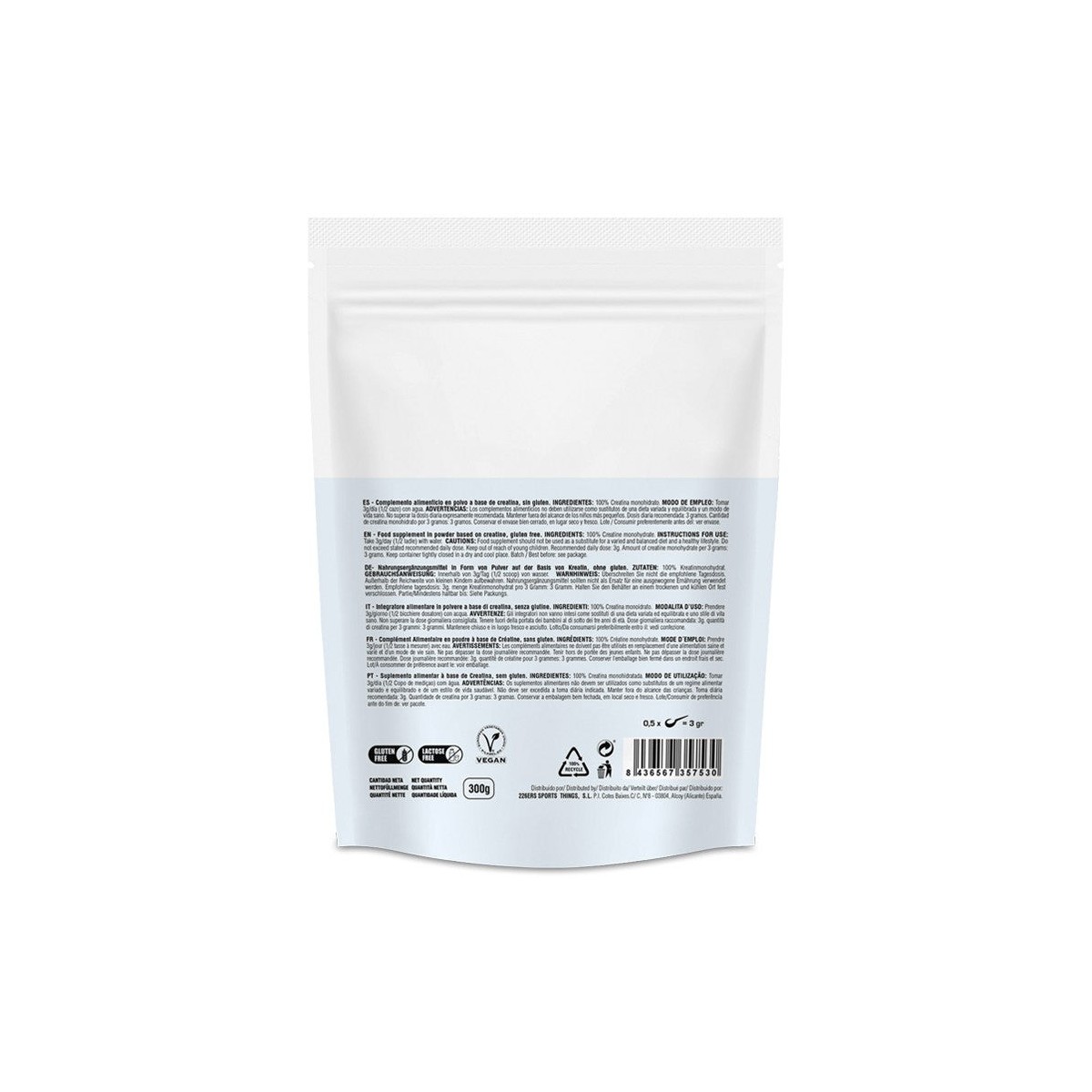 Créatine en Poudre 226ERS 100% Monohydrate 300 g | Terrabike